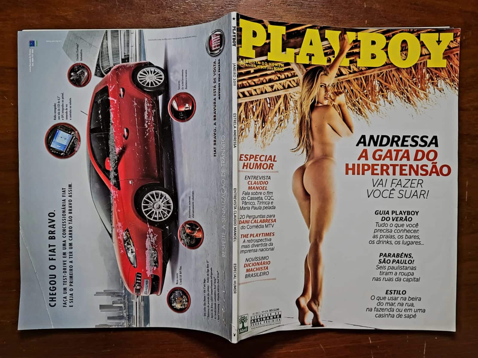 | Casa do Colecionador Playboy Nº 428 | Andressa Ribeiro | A Gata do Hipertensão | Pôster Original Incluso | Janeiro/2011