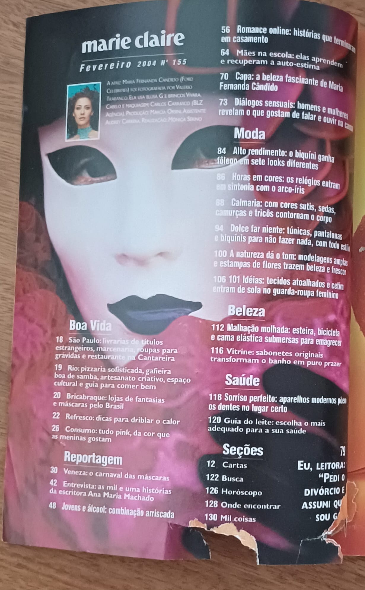 | Casa do Colecionador Revista Marie Claire Globo # 155. Garotas e álcool Maria Cândida.