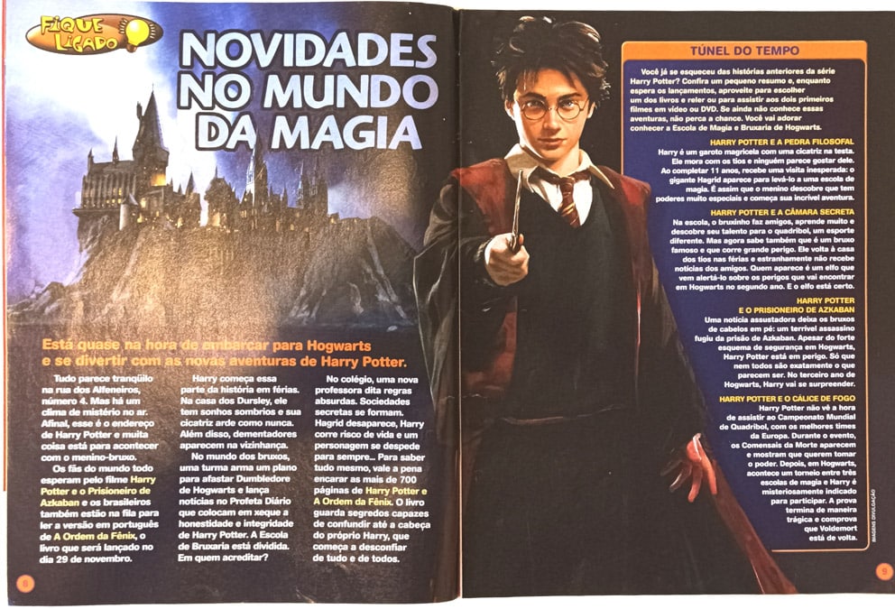| Casa do Colecionador Revista Recreio nº 193 e 213. Harry Potter. Abril – 2003/04.