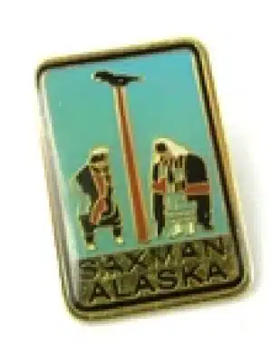 Vintage Saxman Alaska Pin Travel Souvenir Travel Hat