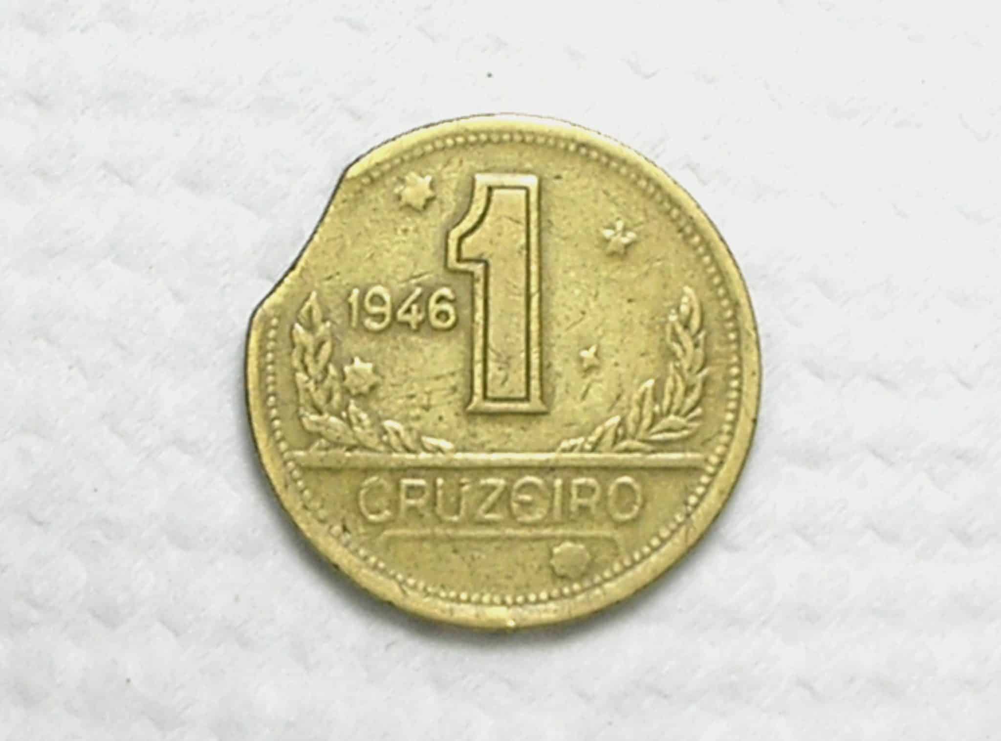 | Casa do Colecionador 1 Cruzeiro - 1946 com final de chapa / Bz/Al / box65