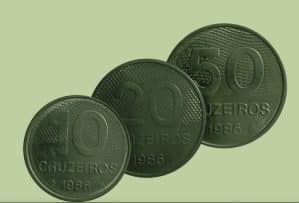 10/20/50 Cruzeiros 1986 pçs chave da série Sku 2478