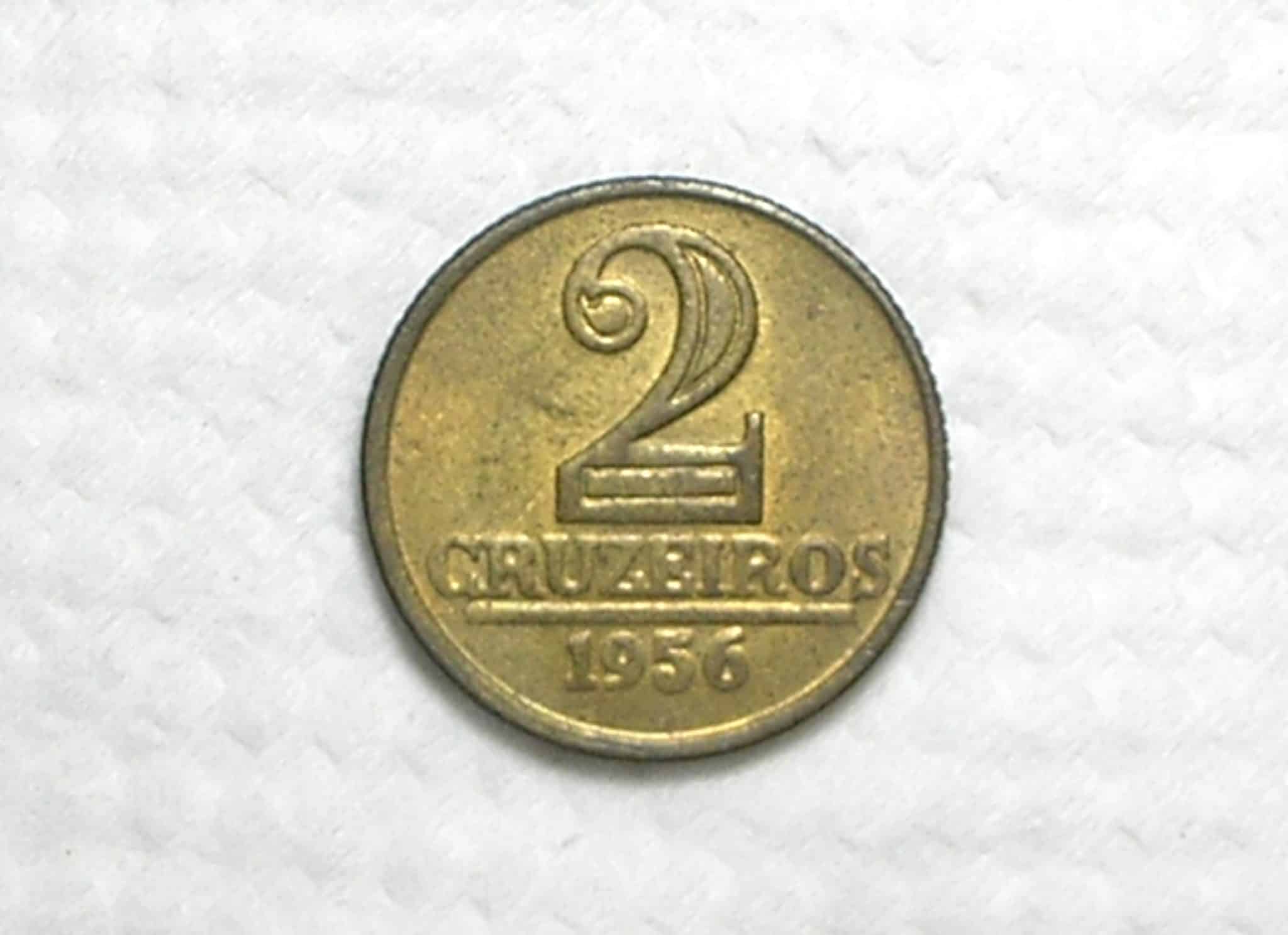 | Casa do Colecionador 2 Cruzeiros - 1956 / Módulo menor / Bz/Al / Sob / box65.1
