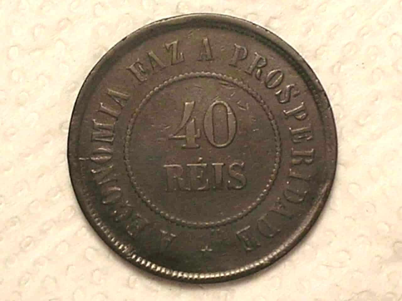 | Casa do Colecionador 40 Réis - 1897 ... Em Bronze / Mbc / Cod. 720.3 - Imagem 2