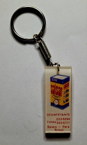 Chaveiro Antigo Publicitário em Acrílico | Desinfetante Salsar | Belém/PA