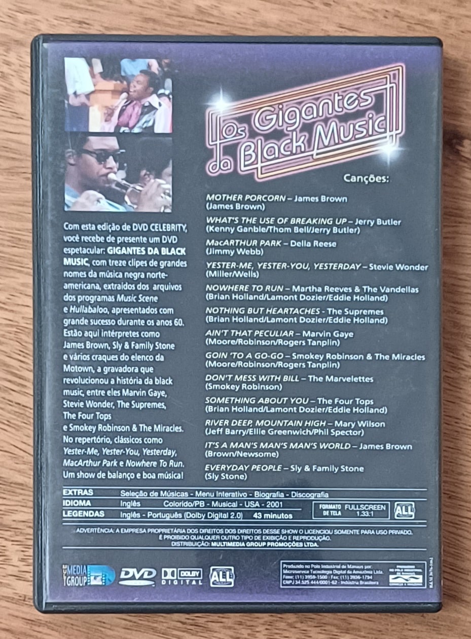 | Casa do Colecionador Dvd Os gigantes da Black Music. James Brown Marvin Gaye e mais.