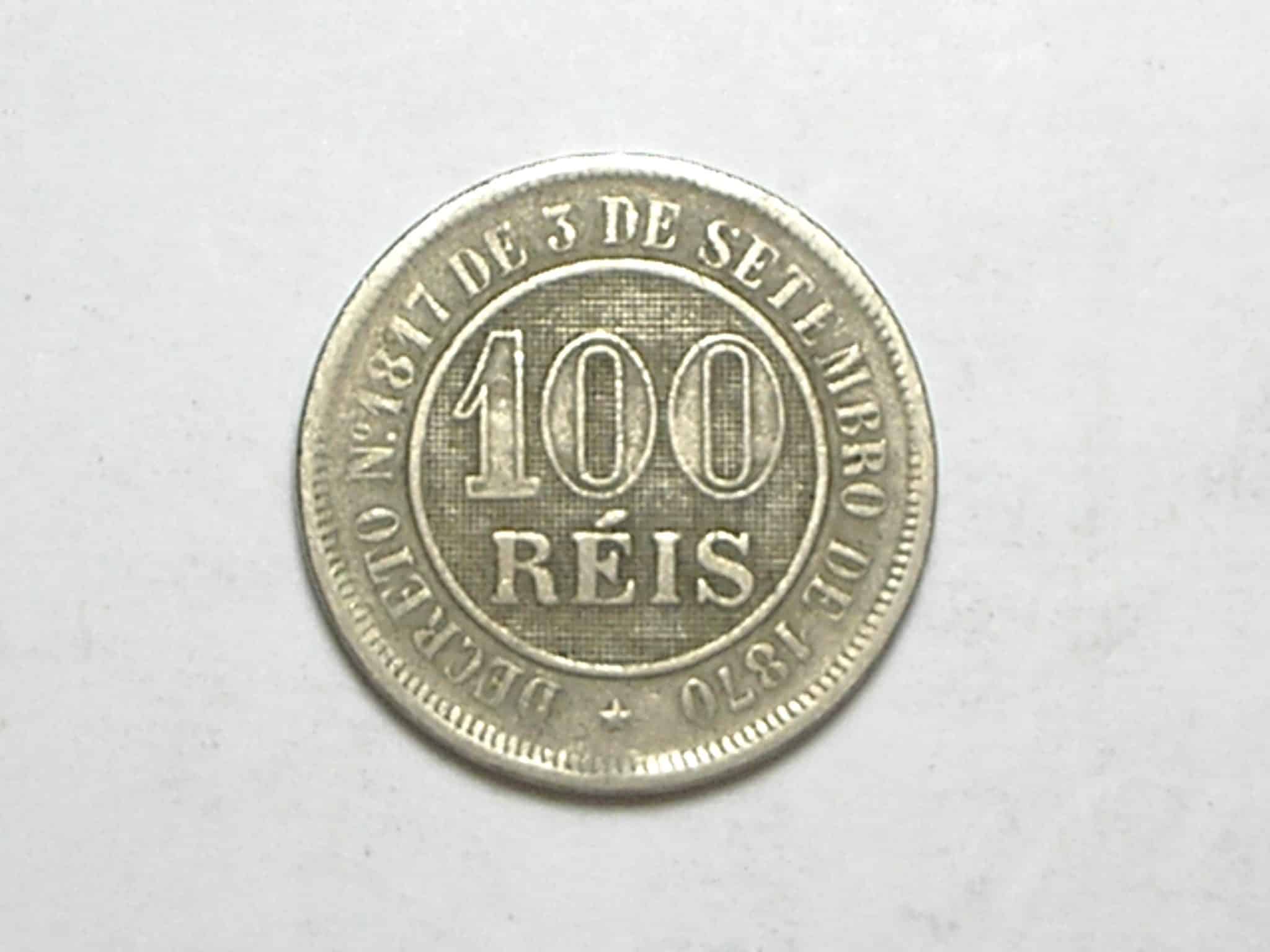 | Casa do Colecionador Imperio 100 Réis - 1887 / Mbc / Niquel