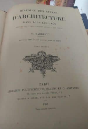 livro Histoire des Styles d Architecture Dans Tout les Pays Depuis les Temps ancien - vol 2 - 1891