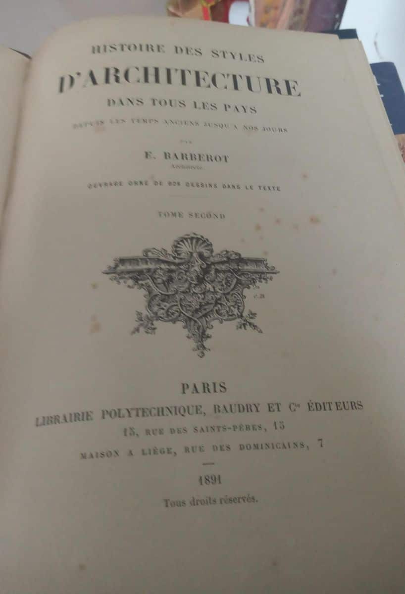 | Casa do Colecionador livro Histoire des Styles d Architecture Dans Tout les Pays Depuis les Temps ancien - vol 2 - 1891