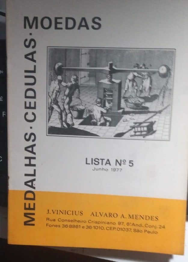 | Casa do Colecionador Opusculo Medalhas Cedulas Moedas Lista nº 5 junho de 1977 j Vvinicius Alv