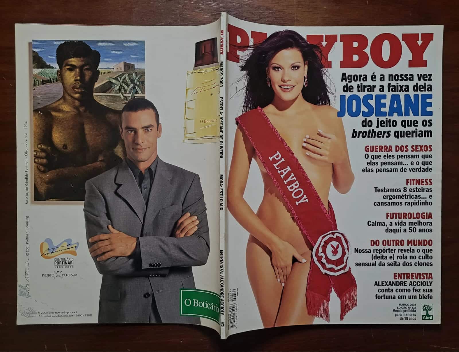 | Casa do Colecionador Playboy Nº 332 | Março 2003 | Joseane de Oliveira | Miss Brasil Cassada | BBB3 | Pôster Presente | Edição de Banca