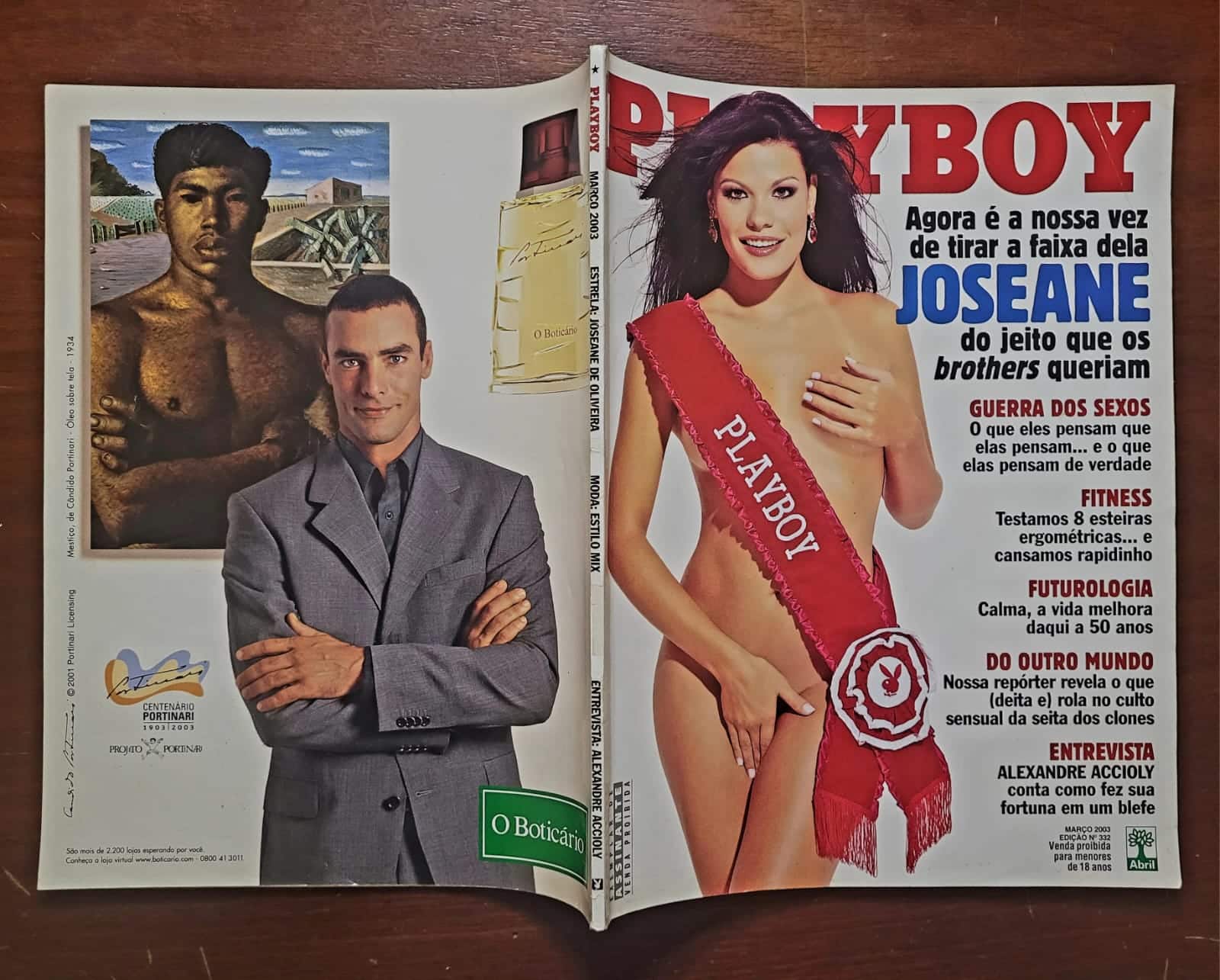 | Casa do Colecionador Playboy Nº 332 | Março 2003 | Joseane de Oliveira | Miss Brasil Cassada | BBB3 | Pôster Presente | Exemplar de Assinante