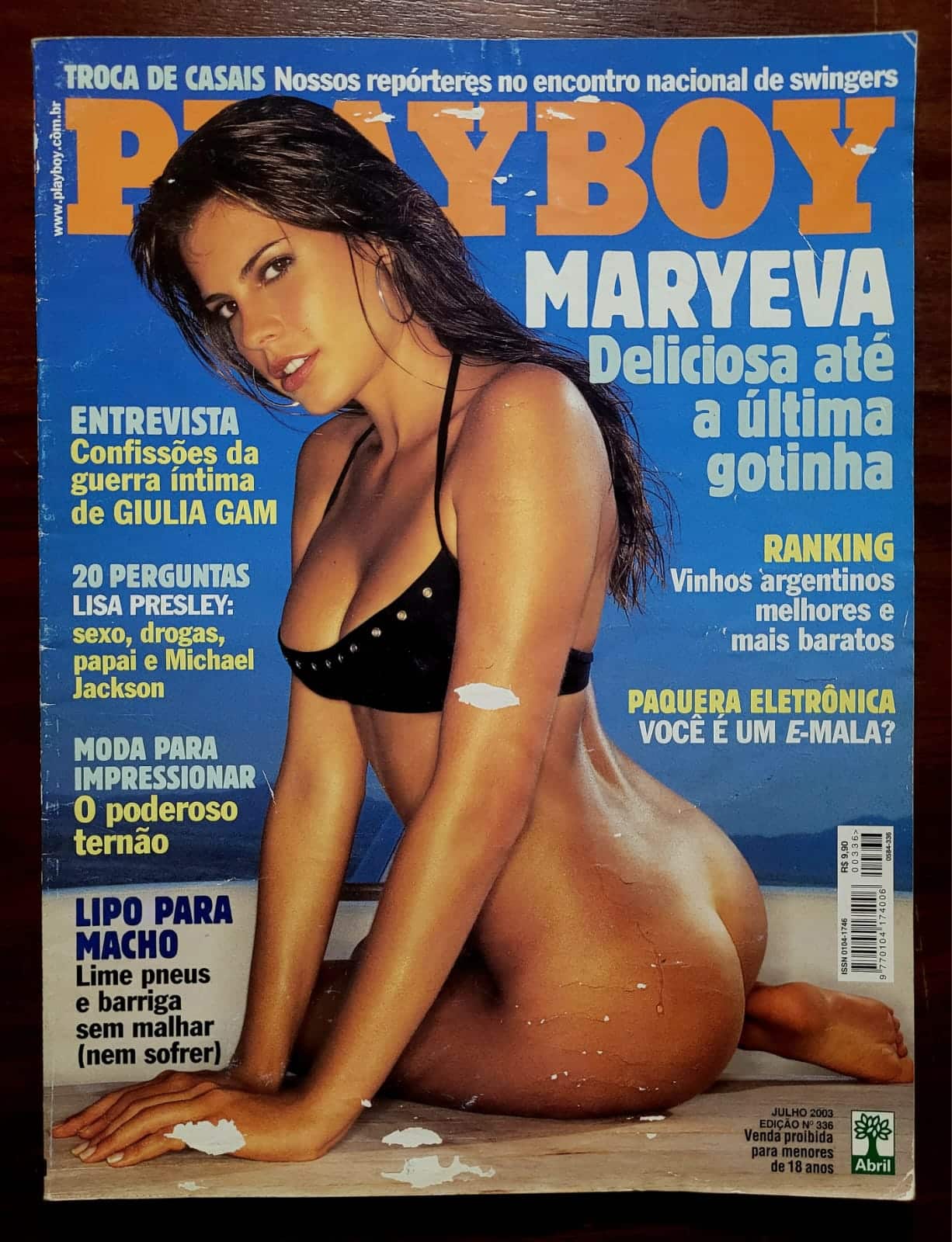 | Casa do Colecionador Playboy Nº 336 | Julho 2003 | Maryeva Oliveira | Garota da Brahma | Pôster Presente
