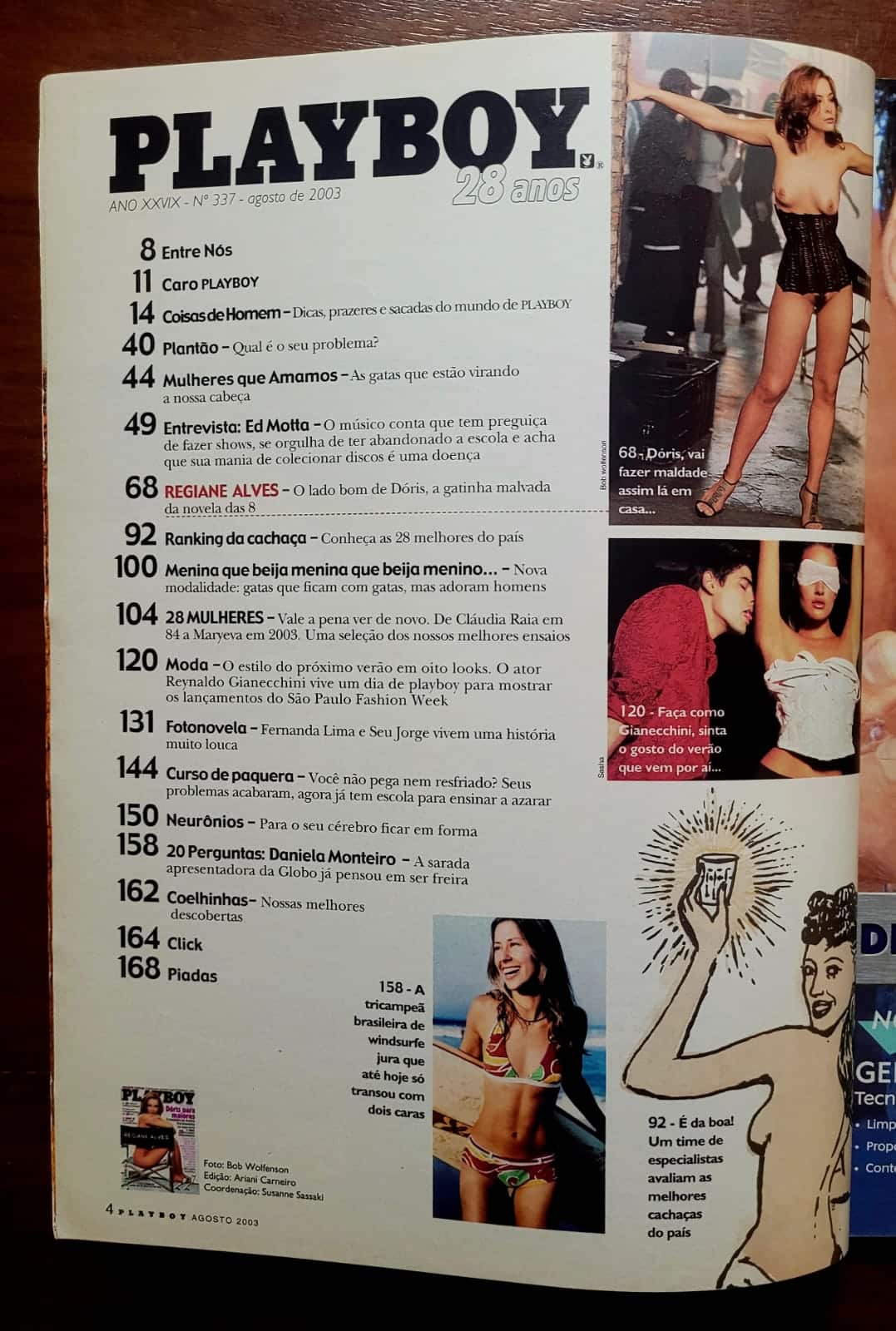 | Casa do Colecionador Playboy Nº 337 | Agosto 2003 | Regiane Alves | Edição de Aniversário - 28 Anos da Playboy | Edição de Banca