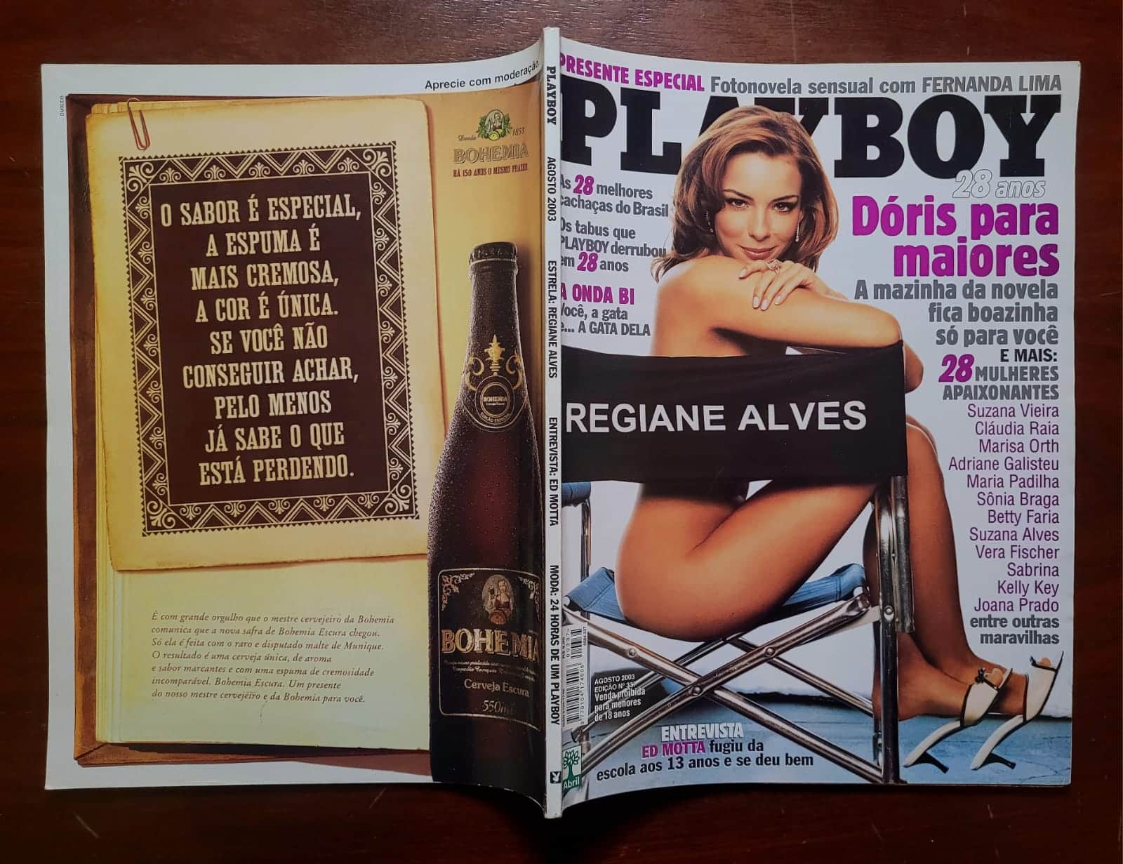 | Casa do Colecionador Playboy Nº 337 | Agosto 2003 | Regiane Alves | Edição de Aniversário - 28 Anos da Playboy | Edição de Banca