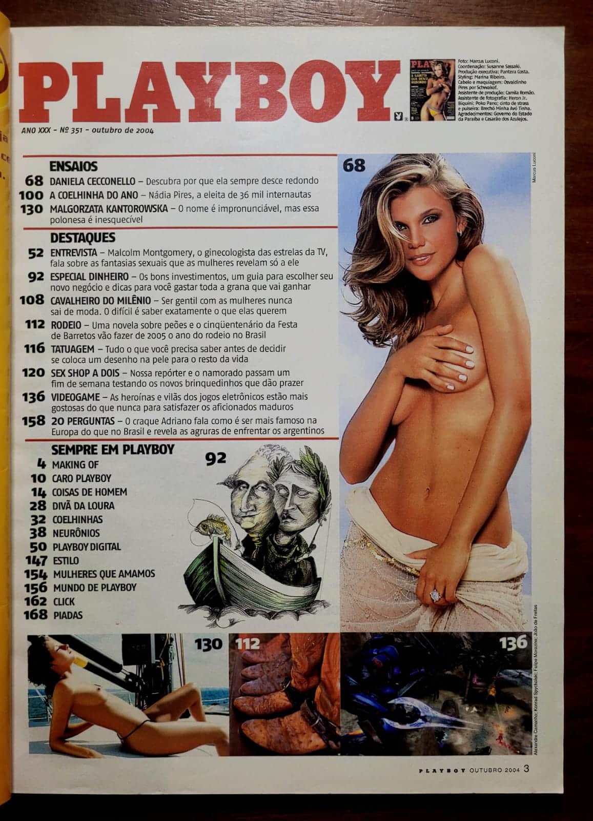 | Casa do Colecionador Playboy Nº 351 | Outubro 2004 | Daniela Cecconello | Exemplar de Assinante | Pôster Presente