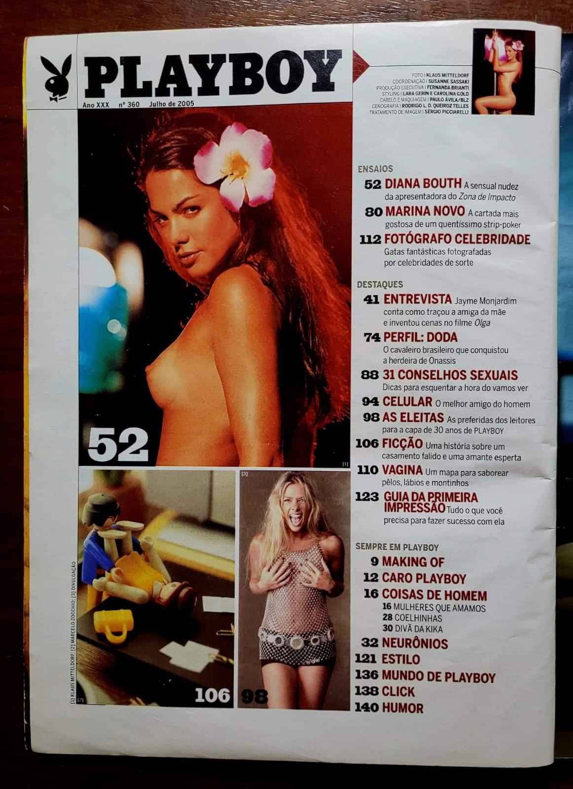 | Casa do Colecionador Playboy Nº 360 | Julho 2005 | Diana Bouth | A Morena do SporTV | Exemplar de Assinante