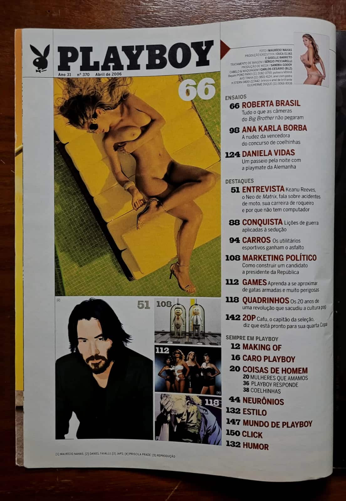 | Casa do Colecionador Playboy Nº 370 | Abril 2006 | Roberta Brasil do BBB 6 | Com Pôster | Edição de Banca