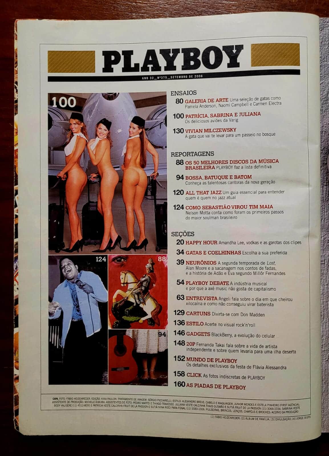 | Casa do Colecionador Playboy Nº 375 | Setembro/2006 | Os Aviões da Varig | Superedição de Música — 50 Melhores Discos Brasileiros | Exemplar de Assinante