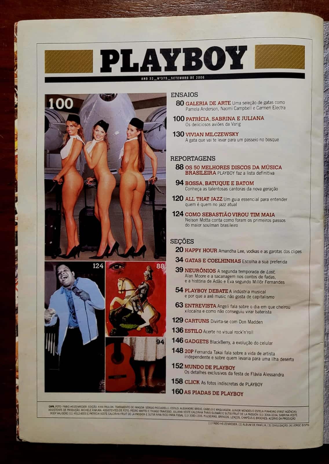 | Casa do Colecionador Playboy Nº 375 | Setembro/2006 | Os Aviões da Varig | Superedição de Música — 50 Melhores Discos Brasileiros | Exemplar de Assinante