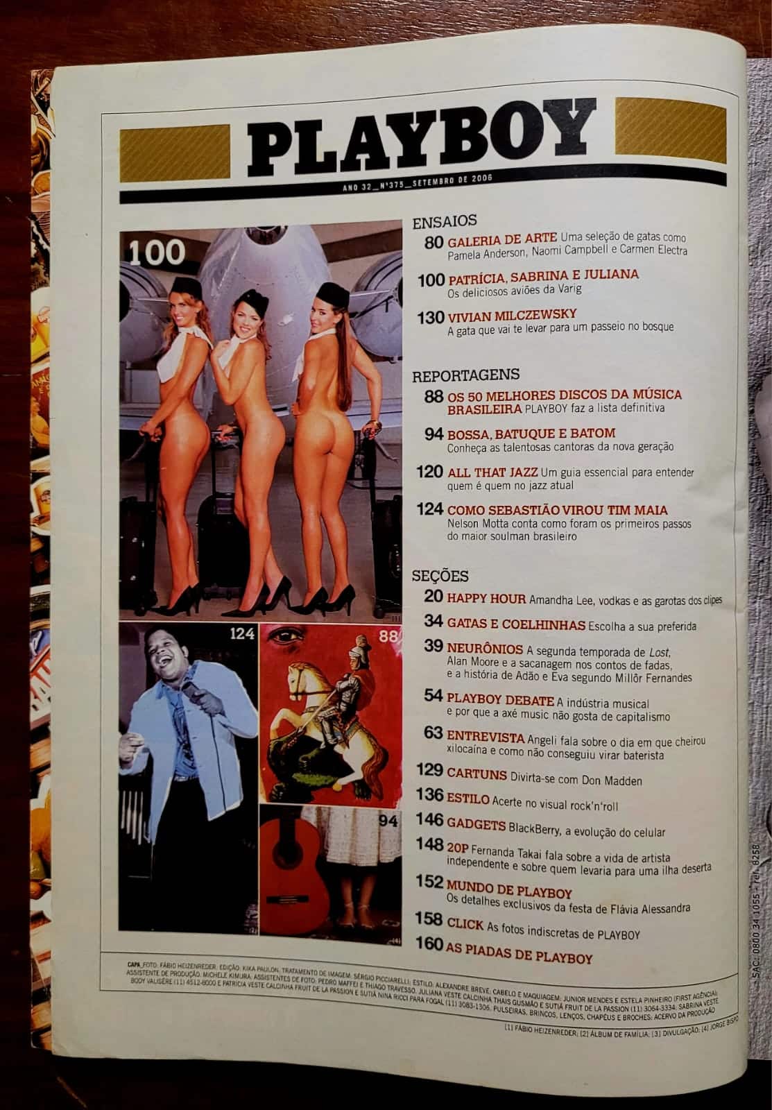 | Casa do Colecionador Playboy Nº 375 | Setembro/2006 | Os Aviões da Varig | Superedição de Música — 50 Melhores Discos Brasileiros | Pôster em Ótimo Estado