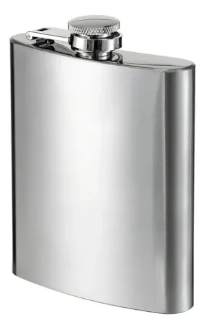 Porta Bebida Cantil De Bolso 254,7ml Aço Inox