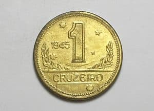 1 Cruzeiro - 1945 - Flor de Cunho / Mapa do Brasil