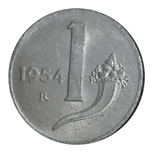 1 Lira 1954 Itália Sku 0029