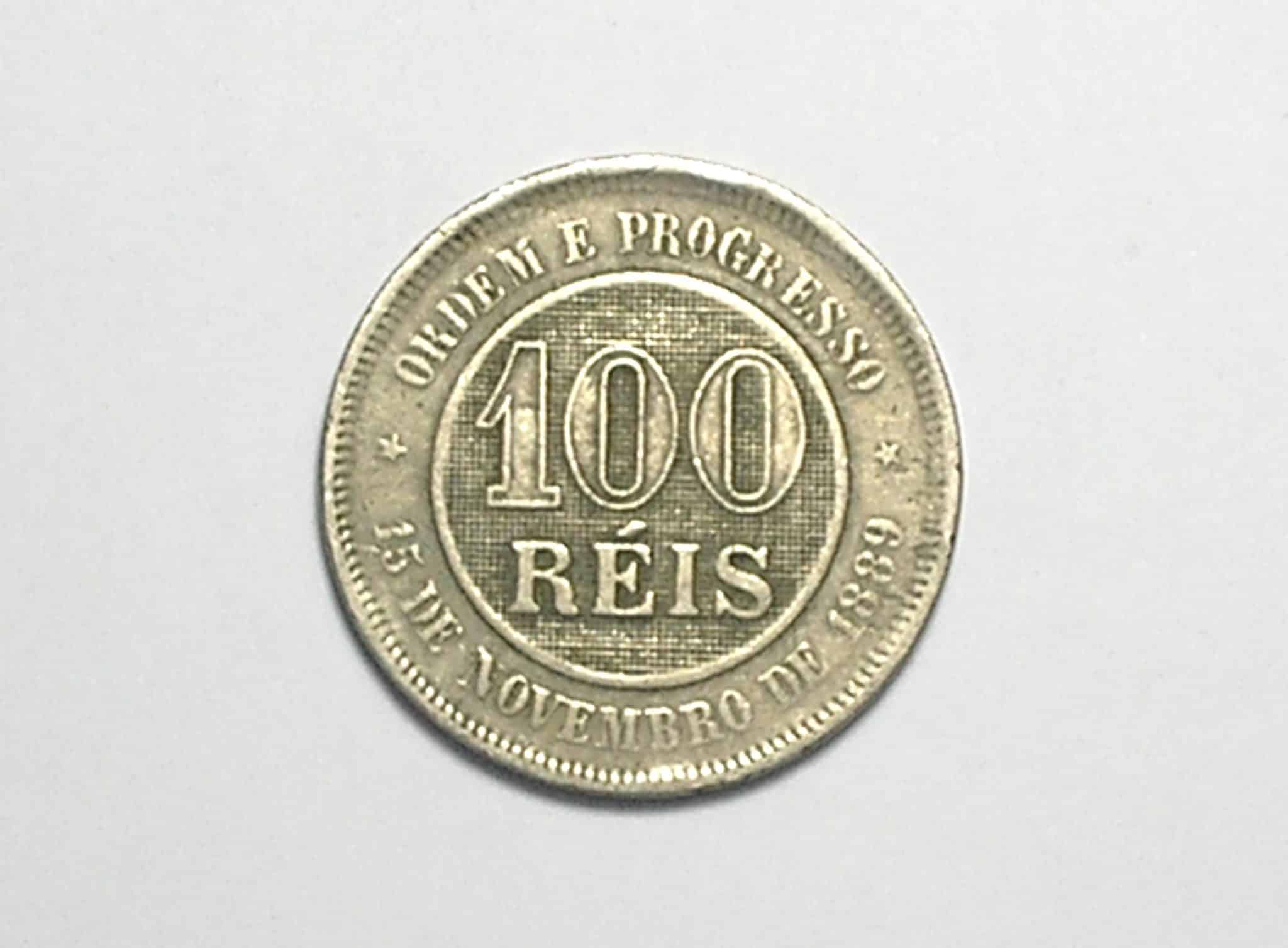 | Casa do Colecionador 100 Réis - 1899 / Data dificil da República / Cu/Ni