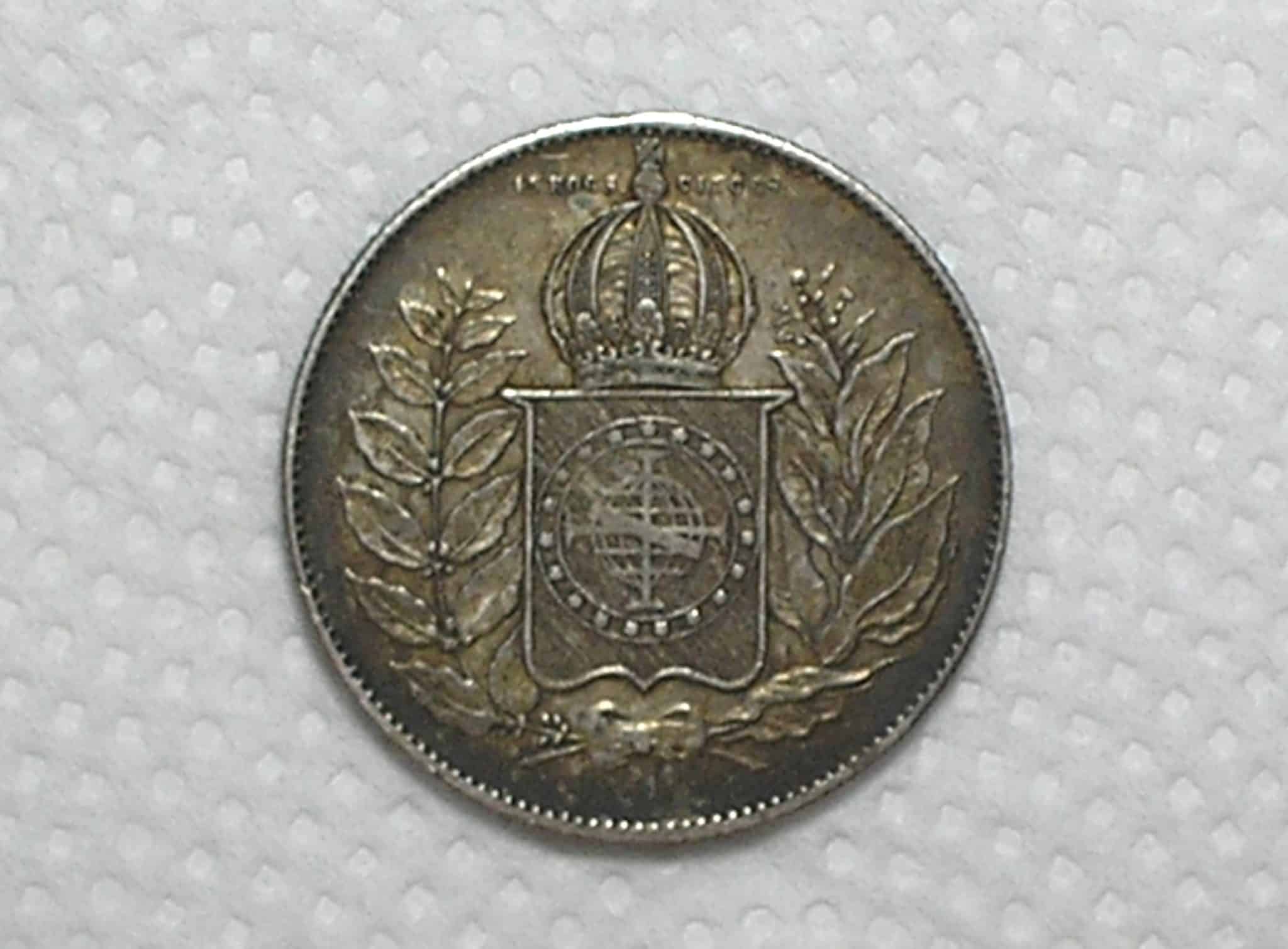 | Casa do Colecionador 1.000 Réis - 1850 Império / Prata / Mbc - patinada / m350