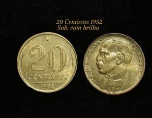 20 Centavos 1952 Com brilho Sku 0073