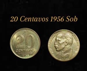 20 Centavos 1956 Sob. com brilho Sku 0071