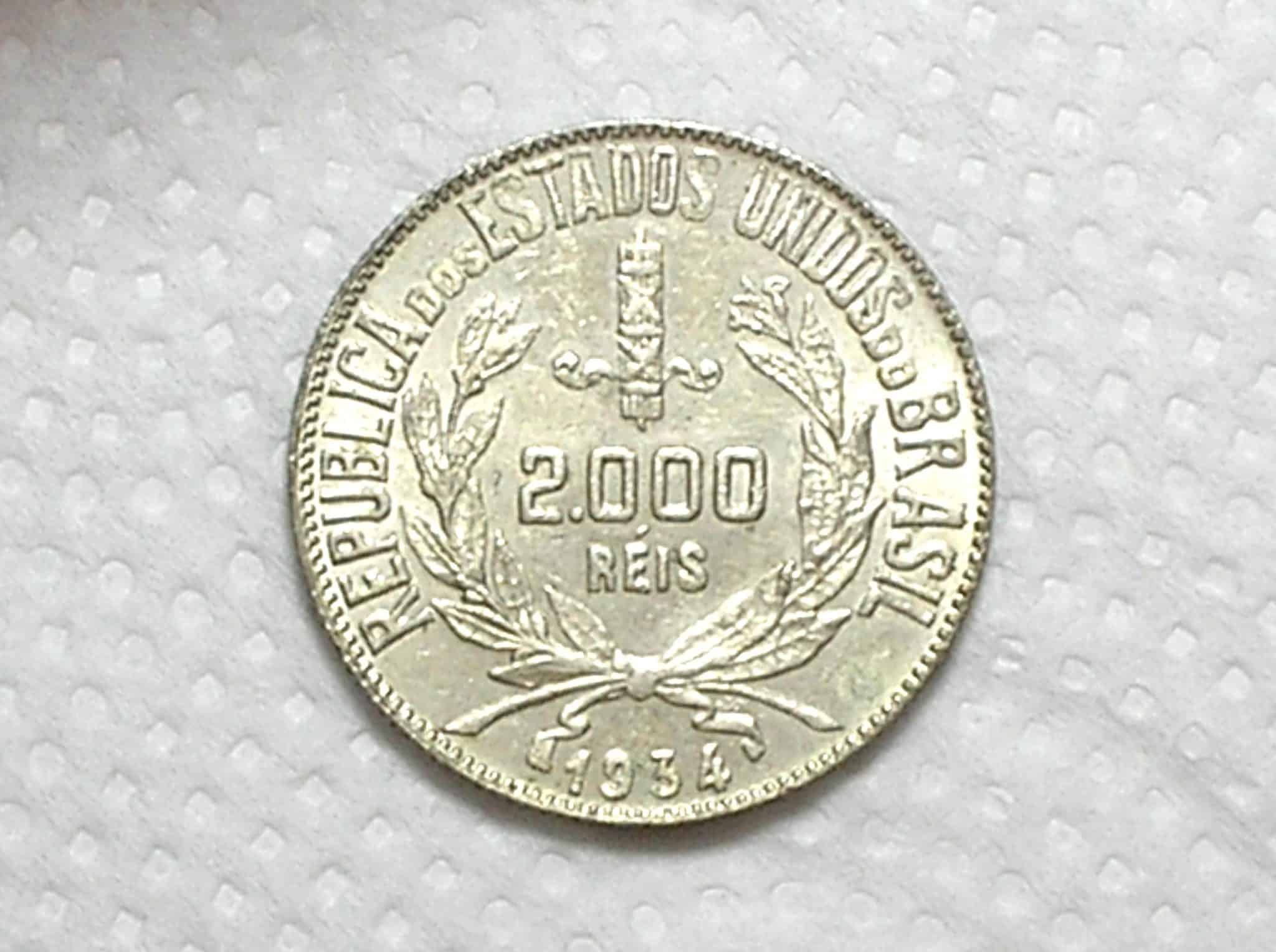 | Casa do Colecionador 2.000 Réis - 1934 / Mocinha / Flor de Cunho / Prata / m350.2