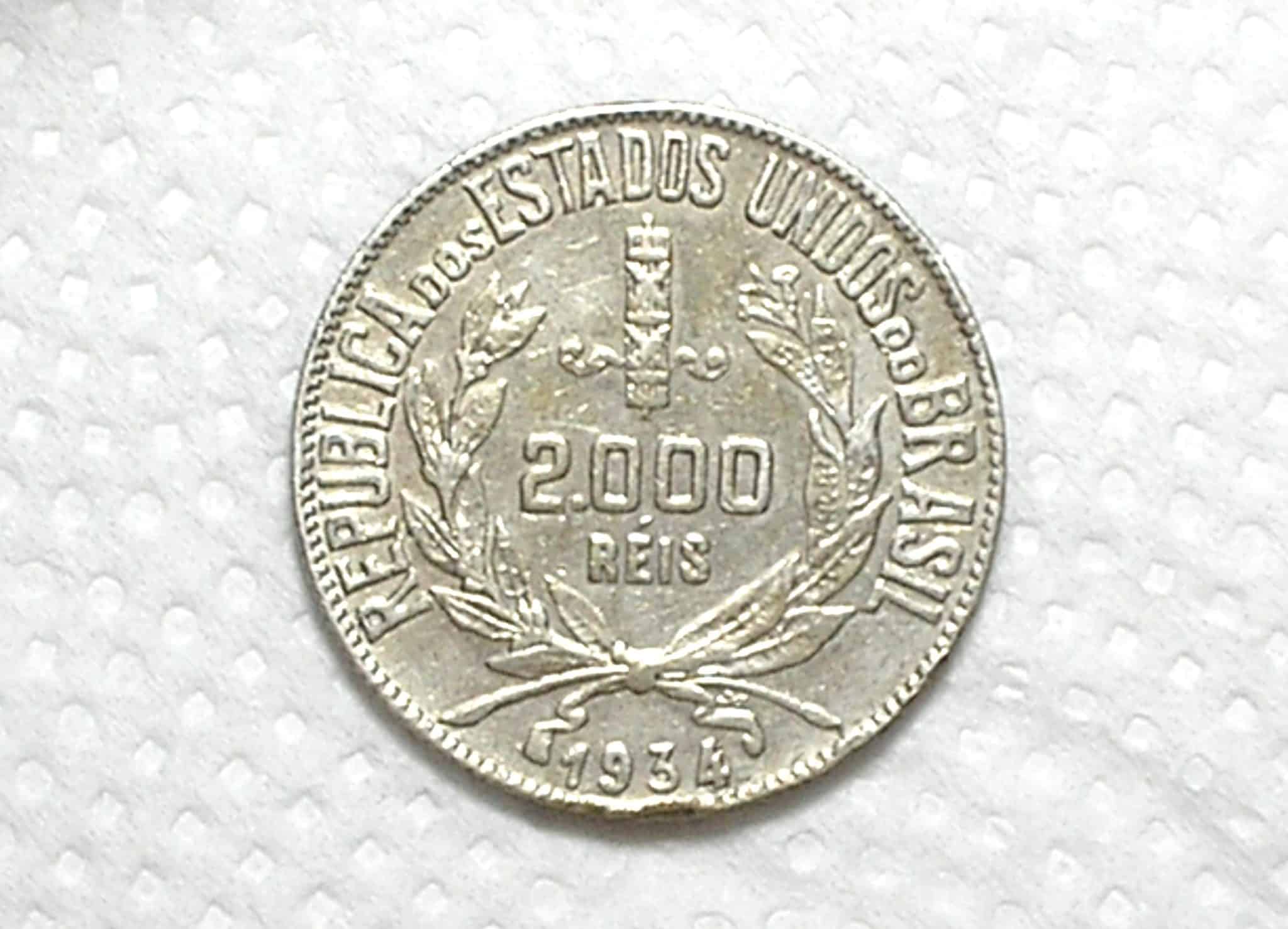 | Casa do Colecionador 2.000 Réis - 1934 / Mocinha / Sob/Flor de Cunho / Prata / m350.1