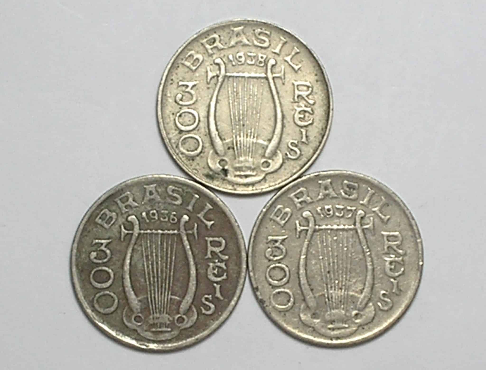 | Casa do Colecionador 300 Réis - 1936 - 1937 - 1938 / Série Carlos Gomes / Arpa