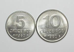5 e 10 Cruzeiros - 1980 / Flor de Cunho / Café e Mapa
