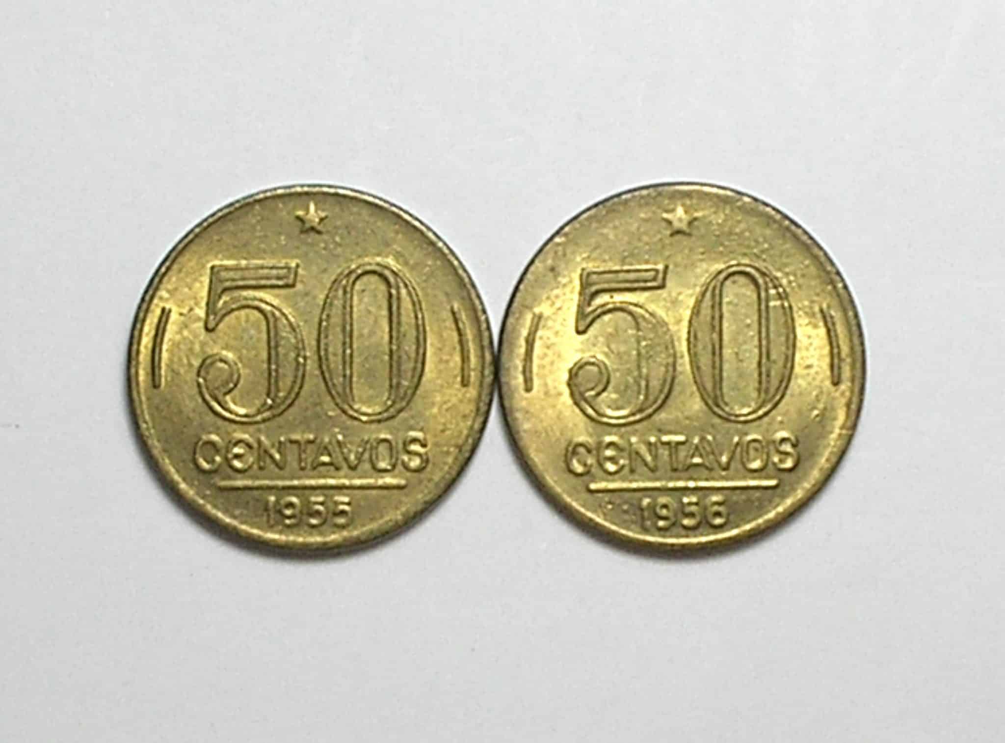 | Casa do Colecionador 50 Centavos - 1955 / 1956 / Presidente Dutra / Flor de Cunho