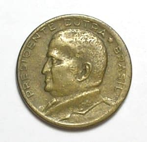 50 Centavos - 1956 / Variante Dutra com círculo no rosto - Catalogada / Escassa