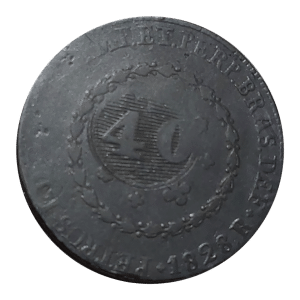 80 Réis com carimbo de 40 Réis 1828 R Sku 0044
