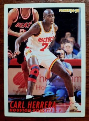 Card Basquete - Fleer Temporada 1994/1995 - Houston Rockets Nº 82 - Carl Herrera