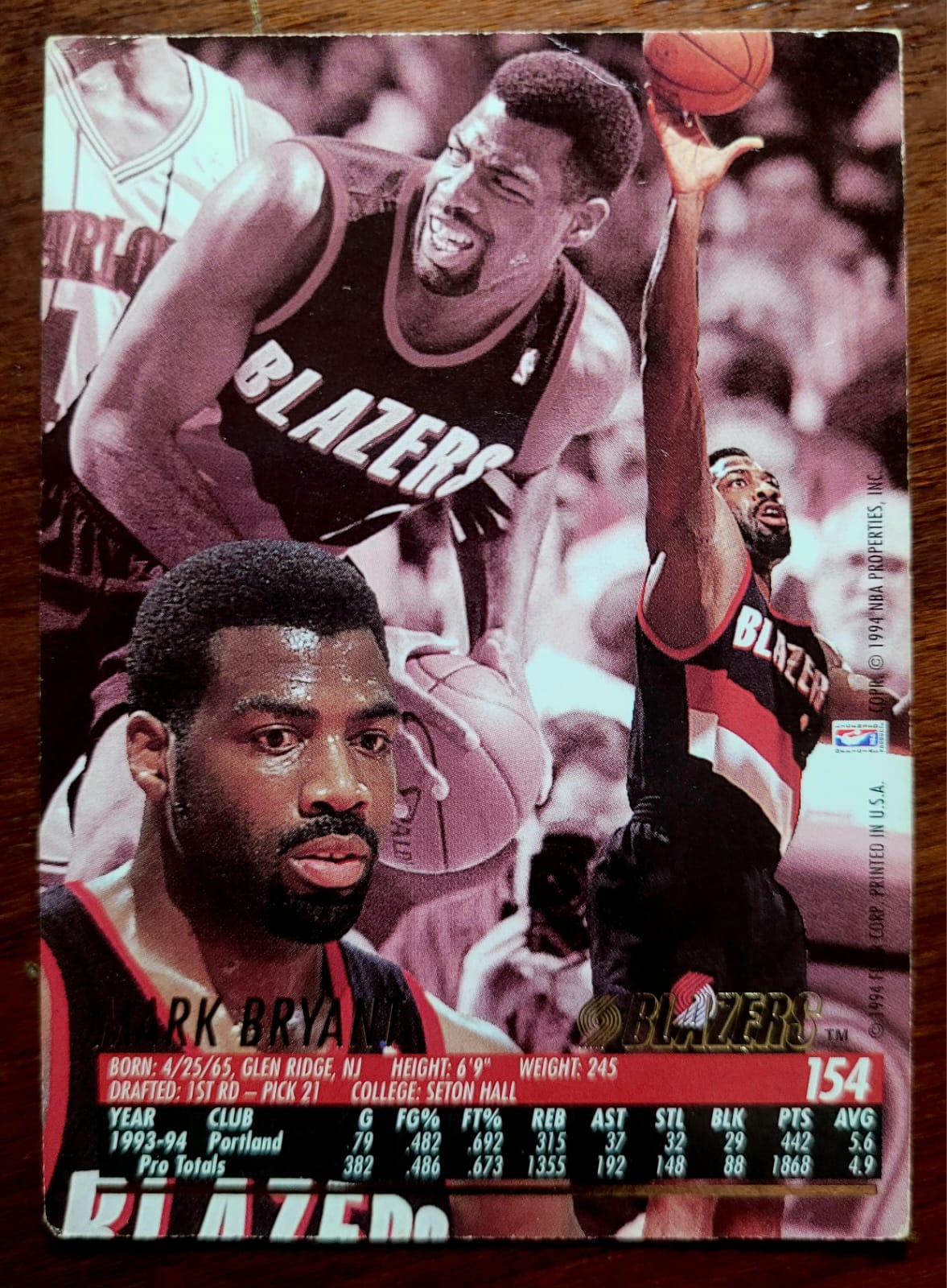 | Casa do Colecionador Card Basquete - Fleer Ultra | Temporada 1994/1995 - Portland Trail Blazers - Mark Bryant