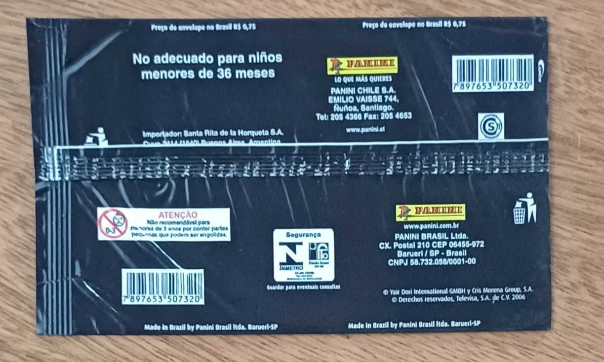 | Casa do Colecionador Embalagem envelope vazio Fotocards Rebelde Panini