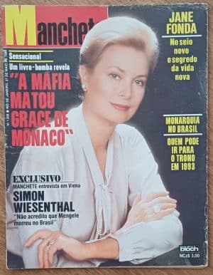G31. Revista Manchete 1936 ed Bloch 1989. Grace de Mônaco Jane Fonda.