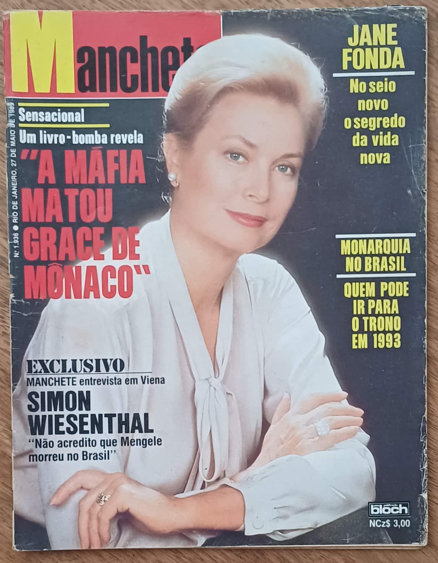 | Casa do Colecionador G31. Revista Manchete 1936 ed Bloch 1989. Grace de Mônaco Jane Fonda.
