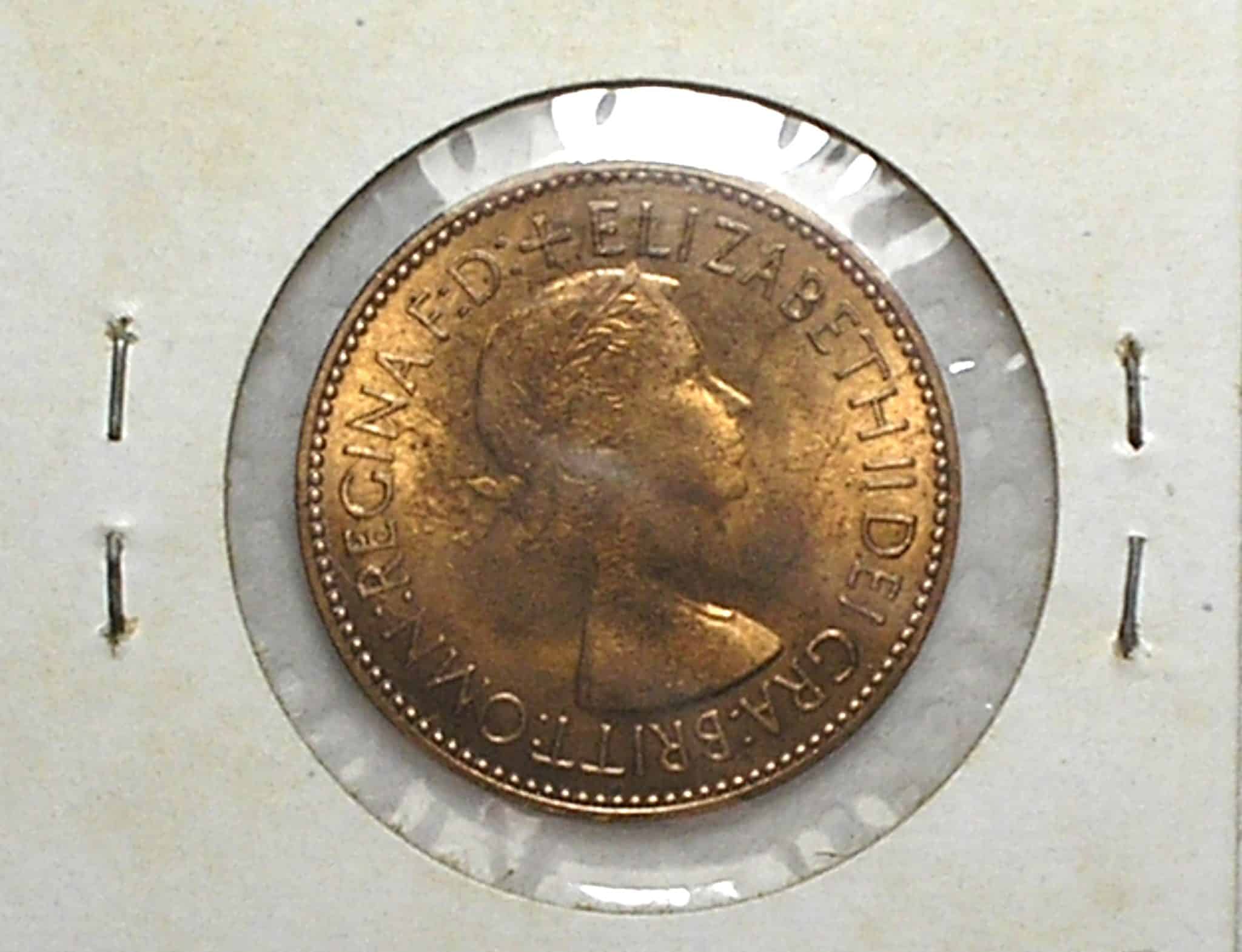 | Casa do Colecionador Great Britain) Half Penny - 1953 / --> Flor de Cunho / Bronze / 25,5mm / box66