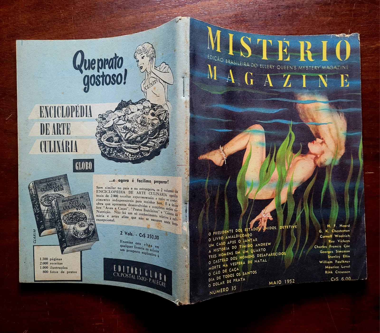 | Casa do Colecionador Mistério Magazine Nº 35 — Maio 1952 | Ellery Queen's Mystery Magazine | Edição Brasileira