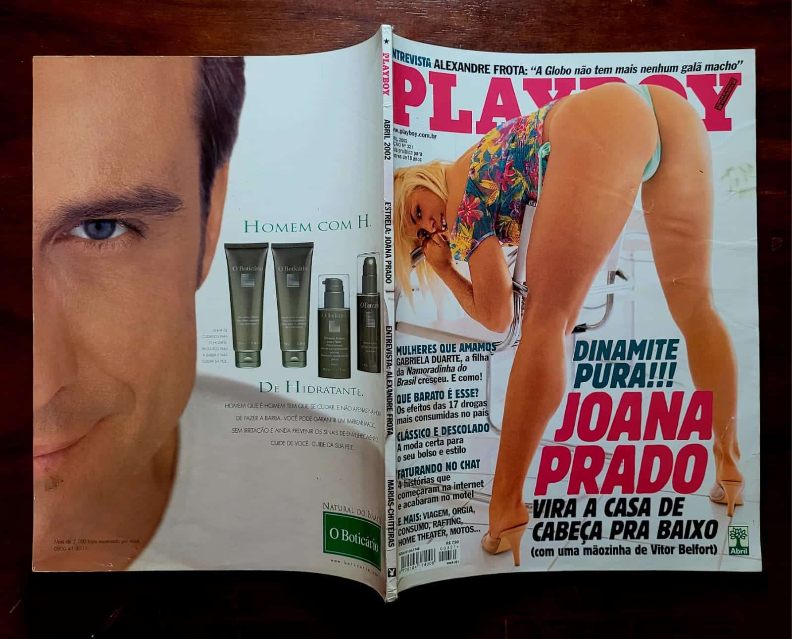 | Casa do Colecionador Playboy Nº 321 | Abril 2002 | Joana Prado em Capa Explosiva | Edição de banca com Pôster