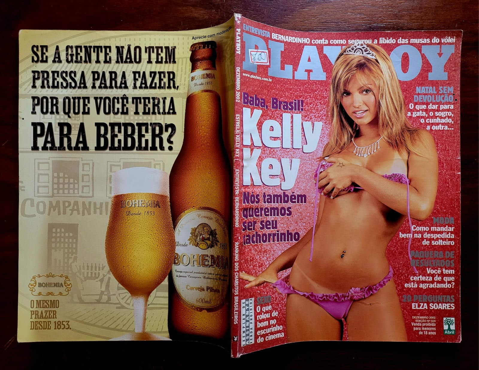 | Casa do Colecionador Playboy Nº 329 | Dezembro 2002 | Kelly Key | Exemplar de Assinante com Pôster | Miolo Íntegro