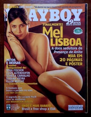 Playboy Nº 349 | Agosto 2004 | Mel Lisboa | 29 Anos — Edição de Aniversário | Pôster Presente