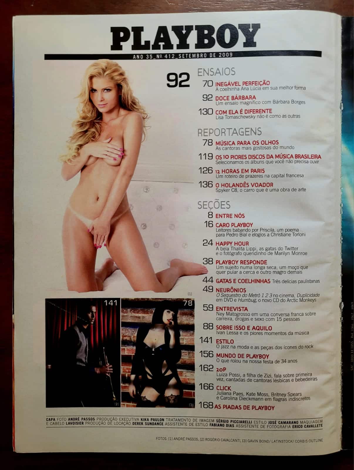 | Casa do Colecionador Playboy Nº 412 | Setembro 2009 | Bárbara Borges — A Irmã de Bela, a Feia | Edição Especial de Música | Pôster Presente